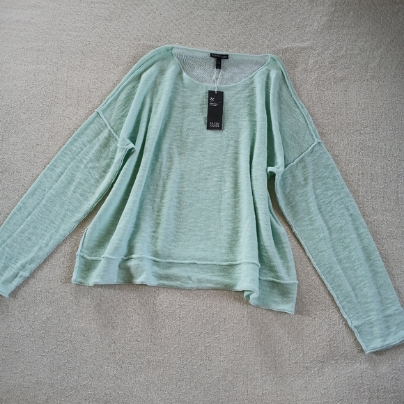 eileen fisher ♡ linen round neck sweater - Picture 1 of 12